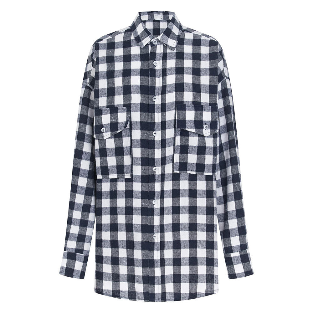 Fashion Personality Plaid Shirt For Women